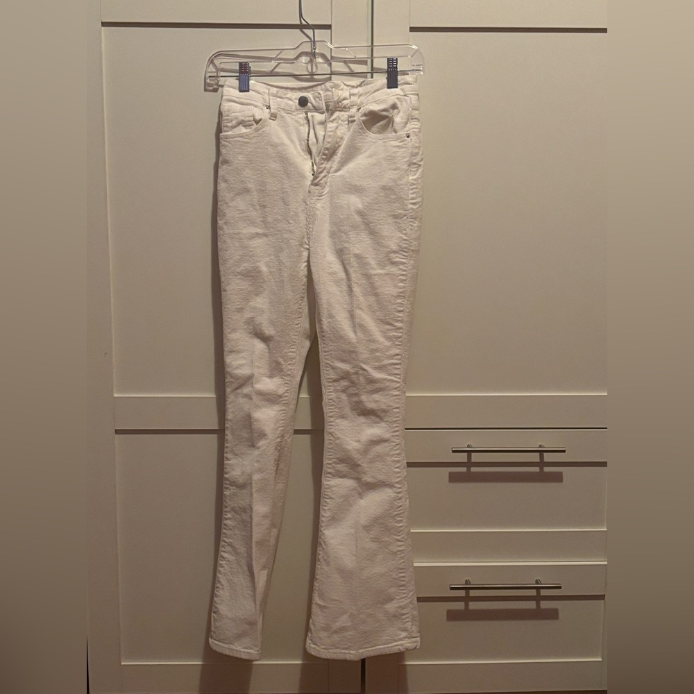 High Waisted Flare Legged Corduroy Pants